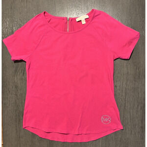 Michael Kor's Women's Back Zip Short Sleeve Shirt Size L